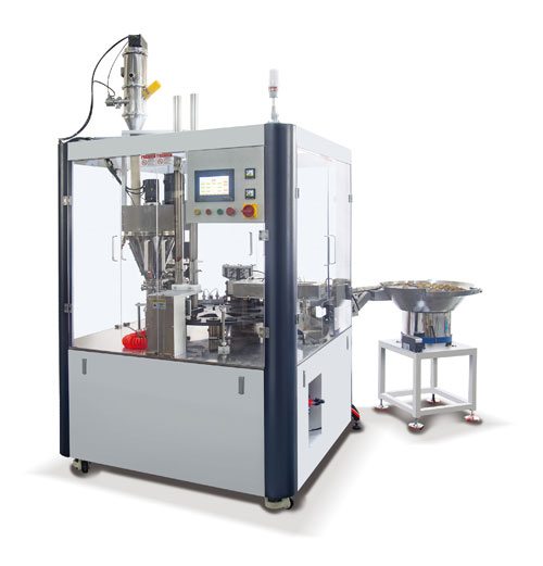 CCM140圓盤式雙頭灌裝封口扣帽一體機